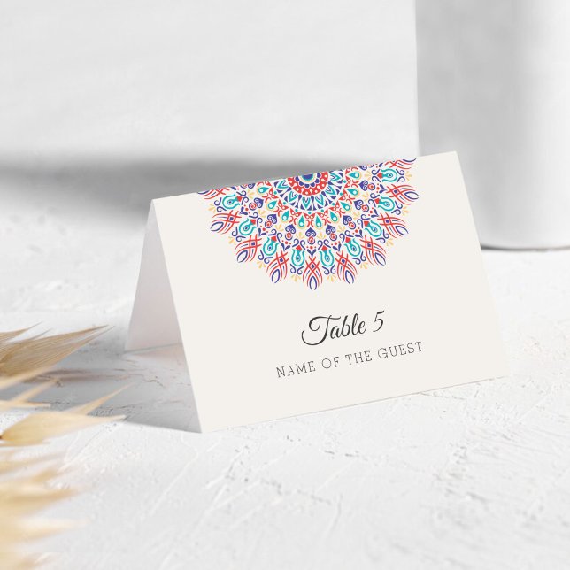 Dry Pampas Grass Mandala Wedding Place Card Tischnummer (Von Creator hochgeladen)