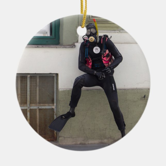 Dry Scuba Diver Keramik Ornament (Vorne)