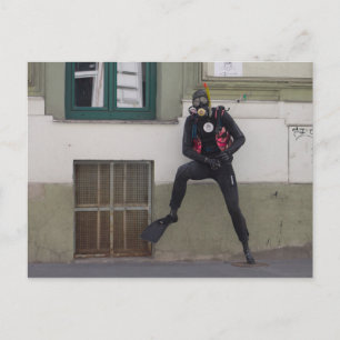 Dry Scuba Diver Postkarte