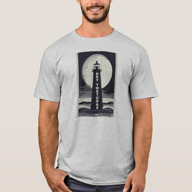 Dry Tortugas Florida Lighthouse Moon T-Shirt (Vorderseite)