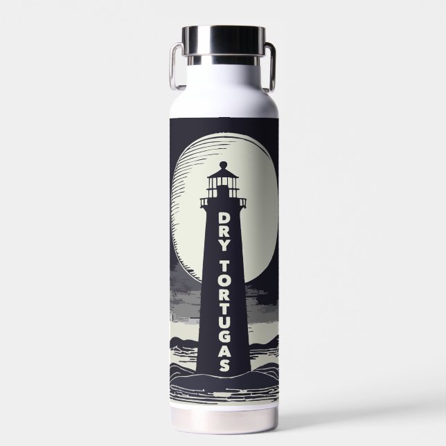 Dry Tortugas Florida Lighthouse Moon Trinkflasche (Vorne)