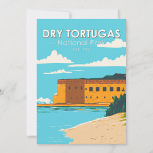 Dry Tortugas National Park Florida Fort Vintage  Feiertagskarte