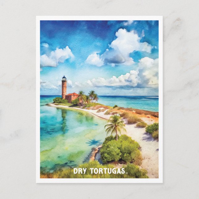 Dry Tortugas Nationalpark Aquarellbilder Postkarte (Vorderseite)