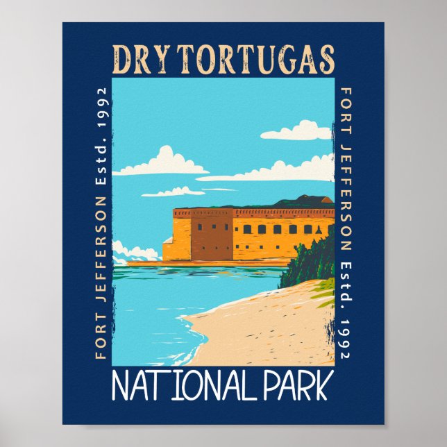 Dry Tortugas Nationalpark Florida Fort Jefferson Poster (Vorne)