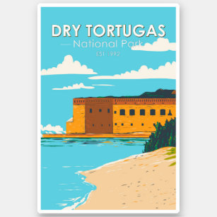 Dry Tortugas Nationalpark Florida Fort Vintag Aufkleber