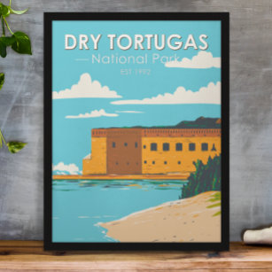 Dry Tortugas Nationalpark Florida Fort Vintag Poster