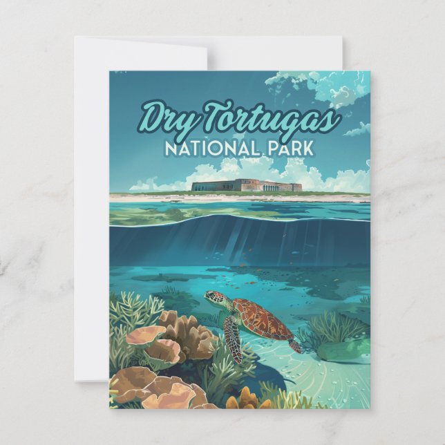 Dry Tortugas Nationalpark Florida Turtle Card (Vorderseite)