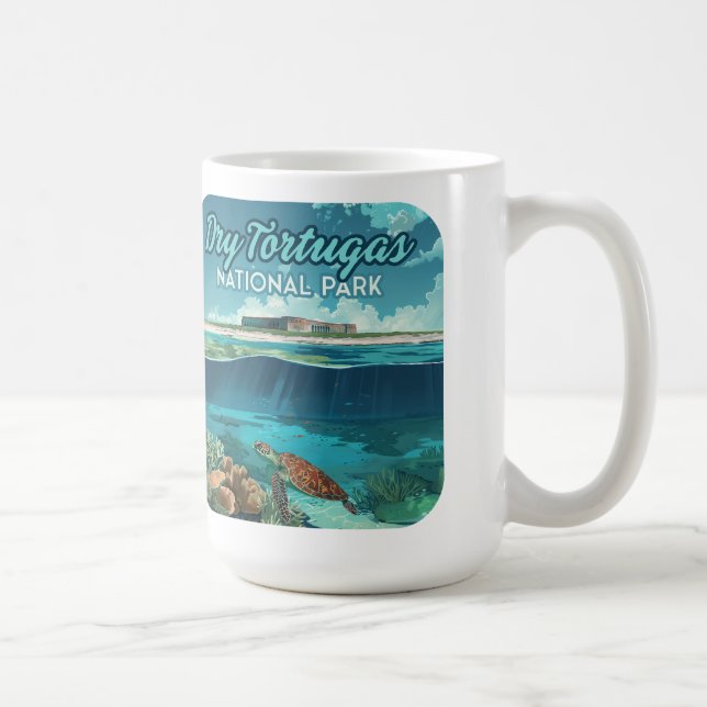 Dry Tortugas Nationalpark Florida Turtle Kaffeetasse (Rechts)