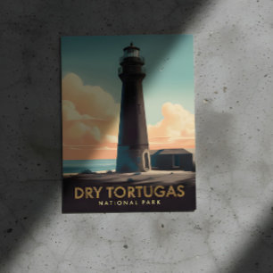 Dry Tortugas Nationalpark Vintager Leuchtturm Postkarte