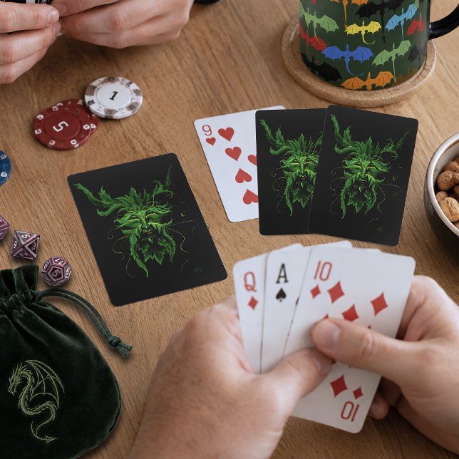 Dryad Green Blätter Butterfly Spielkarten (Von Creator hochgeladen)