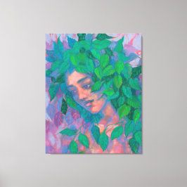 Dryad Tree Spirit Green Blätter Surreal Fantasy Ar Leinwanddruck
