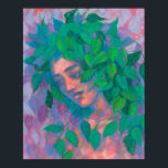 Dryad Tree Spirit Green Blätter Surreal Fantasy Ar Poster<br><div class="desc">Poster mit bunten Fantasy-Malerei,  Waldbaumgeist - Trockenheit. Schöne Frau mit grünen und violetten Birken-Blätter als Haar. Fantasie / surreale Kunst,  imaginäres Portrait. Pastelmalerei,  weiche Pastellfarben auf Papier,  43 x 49 cm,  2020 © Clipso-Callipso / Julia Khoroshikh www.clipsocallipso.art #clipsocallipso #fantasyart #imaginaryportrait #surreal #dryad #spiritofnature #woodnymph #pagan #pastelpainting</div>
