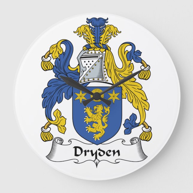 Dryden Familienwappen Große Wanduhr (Vorderseite)