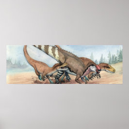 Dryptosaurus und Hadrosaurus Print Poster