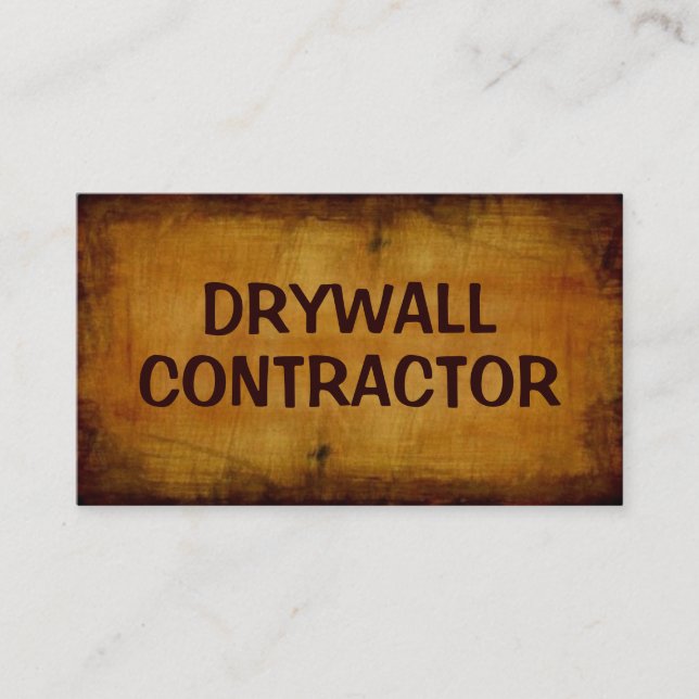 Drywall Contractor Antique Business Card Visitenkarte (Vorderseite)