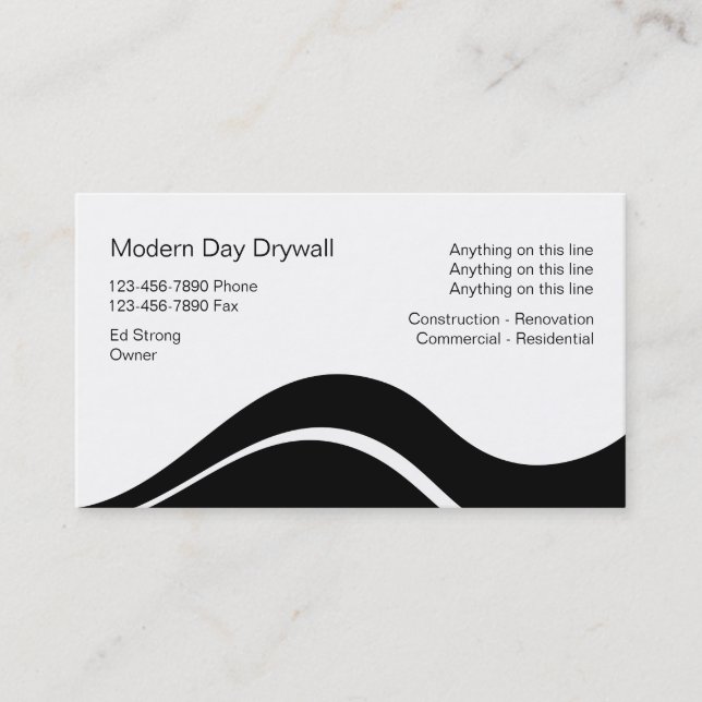 Drywall Contractor Business Cards Visitenkarte (Vorderseite)