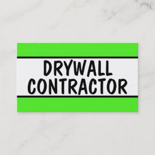 Drywall Contractor Neon Green Visitenkarte