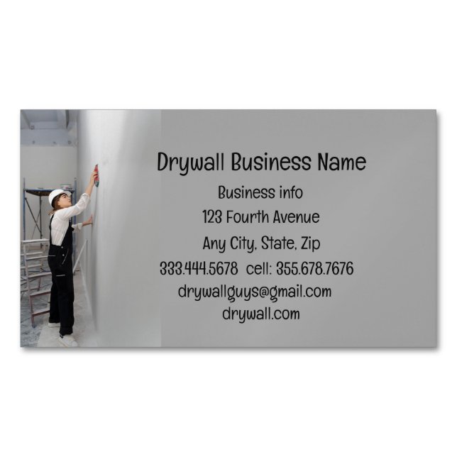 Drywall Custom Sheetrock Plaster Business Card Magnetische Visitenkarte (Vorderseite)