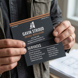 Drywall Installation Modern Charcoal & Copper Visitenkarte