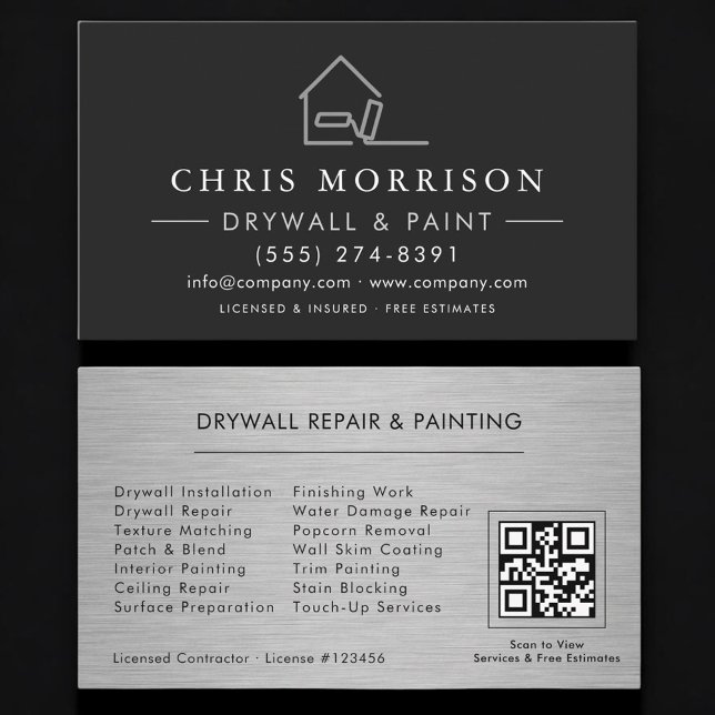 Drywall & Paint Painting QR Code Professional Visitenkarte (Von Creator hochgeladen)