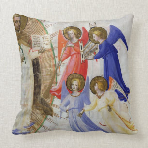 ds 558 f.67v St Dominic mit vier musikalischen Kissen