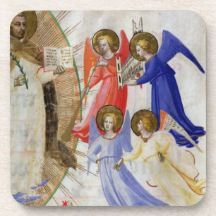 ds 558 f.67v St Dominic mit vier musikalischen Untersetzer