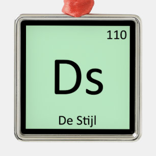 DS - De Stijl Art Chemistry Periodic Table Symbol Ornament Aus Metall