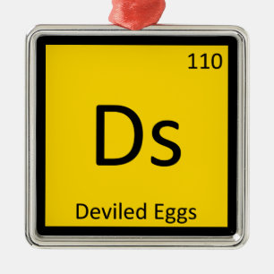 Ds - Demviled Eggs Appetizer Chemie Symbol Ornament Aus Metall