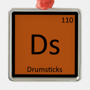 Ds - Drumsticks Chemie Periodensystem Symbol Silbernes Ornament
