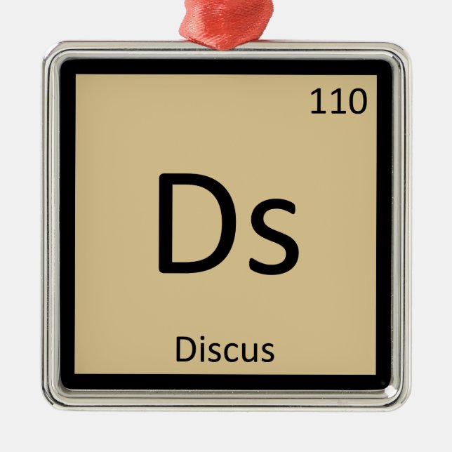 Ds - Symbol für diskustische Track- und Feldchemie Ornament Aus Metall (Vorne)