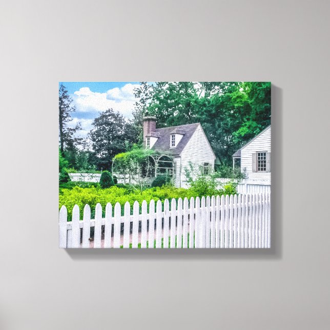 DSC02417-Koloniales Haus mit Raketenzaun Leinwanddruck (Vorderseite)