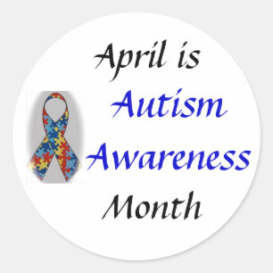 DSC_0555, Autismus Awareness, April ist, Monat Runder Aufkleber