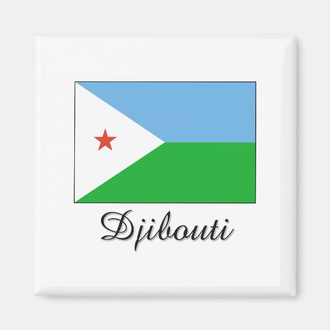 Dschibuti-Flag-Design Magnet (Vorne)