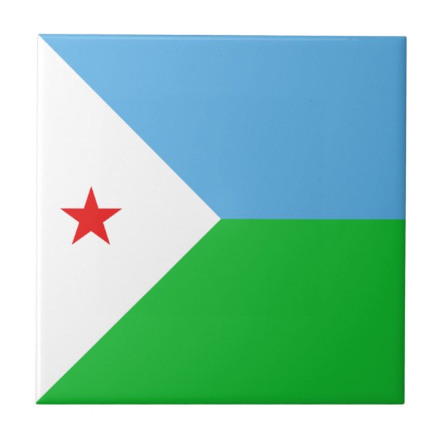 Dschibuti Flag Keramik Tile Fliese (Vorderseite)