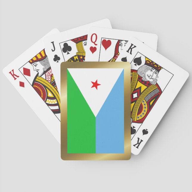 Dschibuti Flag Playing Cards Spielkarten (Rückseite)