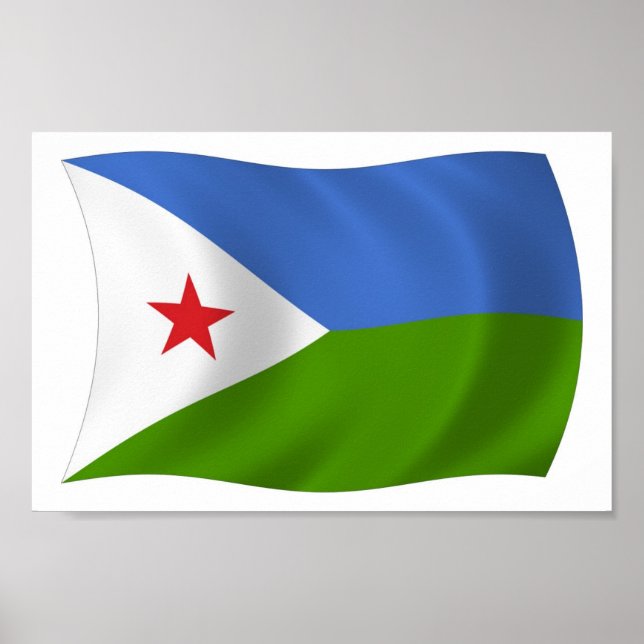 Dschibuti Flag Poster Print (Vorne)