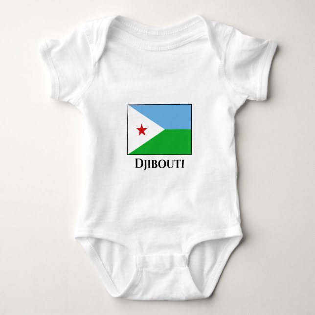 Dschibuti-Flagge Baby Strampler (Vorderseite)