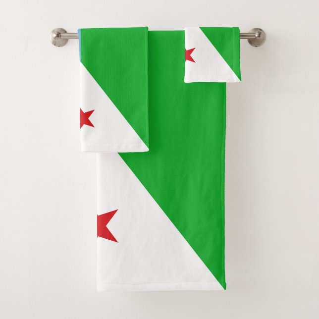 Dschibuti-Flagge Badhandtuch Set (Insitu)