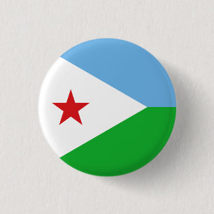 Dschibuti-Flagge Button