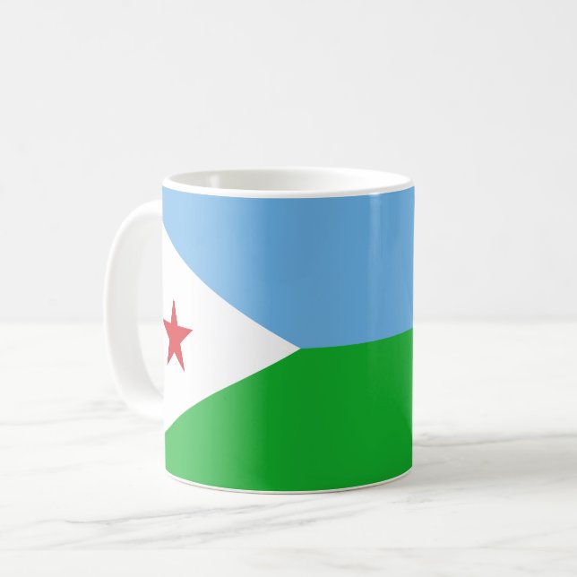 Dschibuti-Flagge Kaffeetasse (Vorderseite Links)