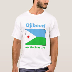 Dschibuti-Flagge + Karte + Text-T-Shirt T-Shirt