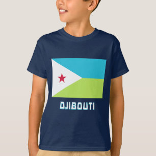 Dschibuti-Flagge mit Namen T-Shirt