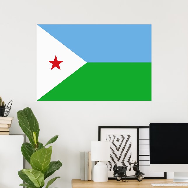 Dschibuti-Flagge Poster (Heimbüro)