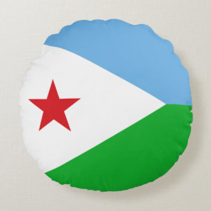 Dschibuti-Flagge Rundes Kissen