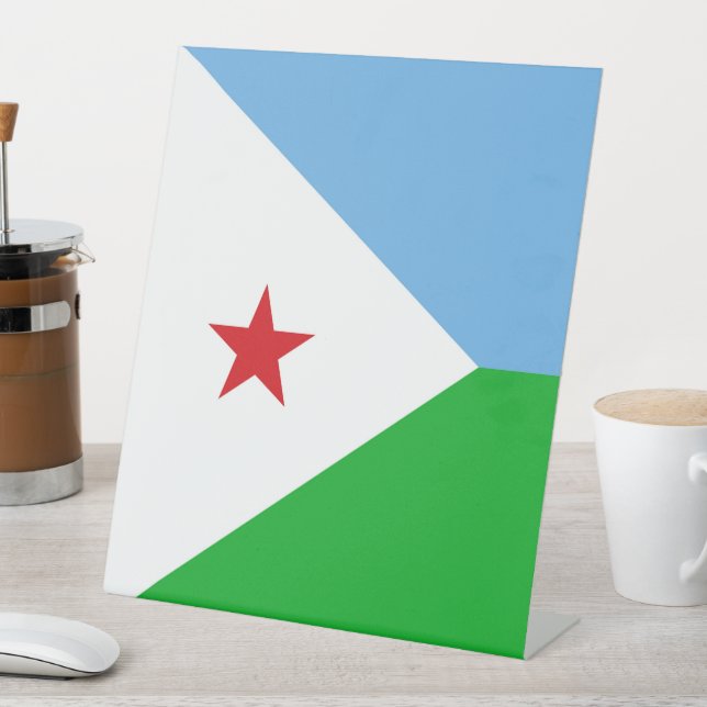 Dschibuti-Flagge Sockelschild (In Situ)