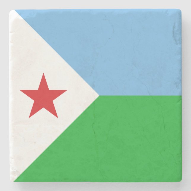 Dschibuti-Flagge Steinuntersetzer (Vorderseite)