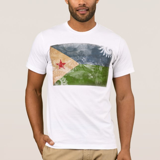 Dschibuti-Flagge T-Shirt (Vorderseite)