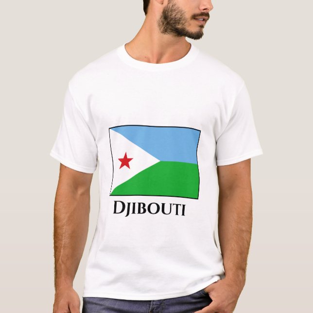 Dschibuti-Flagge T-Shirt (Vorderseite)