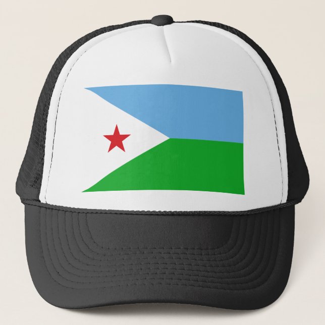 Dschibuti-Flagge Truckerkappe (Vorderseite)