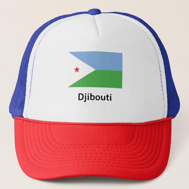 Dschibuti-Flagge Truckerkappe (Vorderseite)